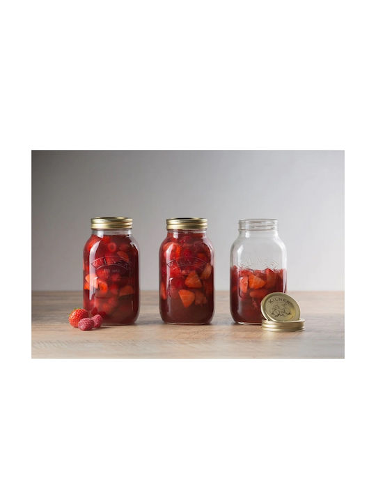 KIlner Βάζο Γενικής Χρήσης με Καπάκι Γυάλινο Διάφανο 1000ml