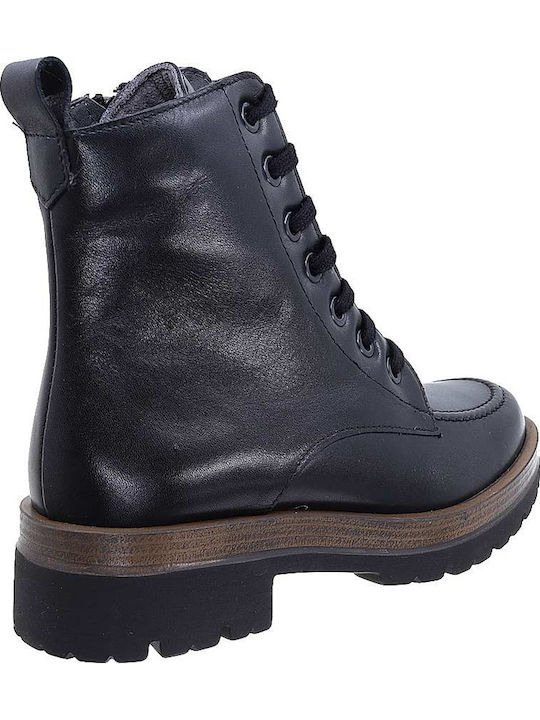 Leder Stiefeletten Damen Schwarz