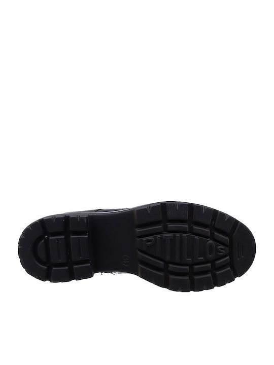 Leder Stiefeletten Damen Schwarz