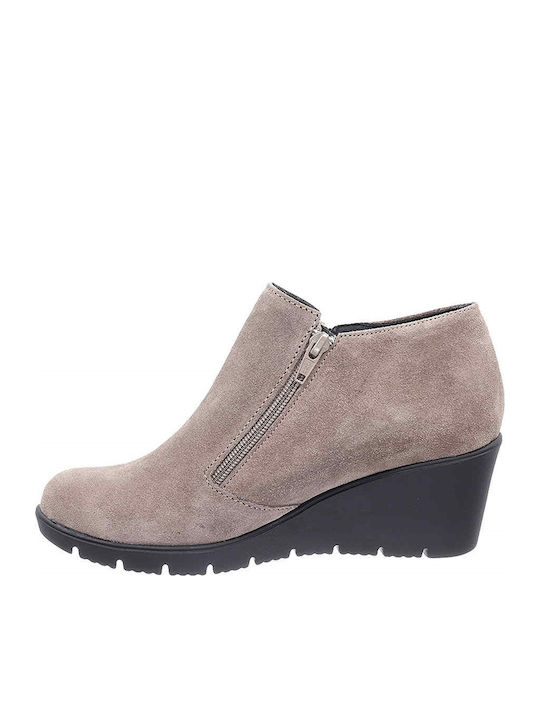 Wildleder Stiefeletten Damen Braun