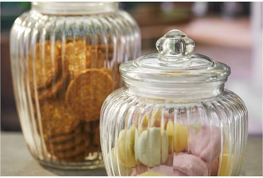 Leone Glass Coffee Jar with Lid Transparent 1200ml