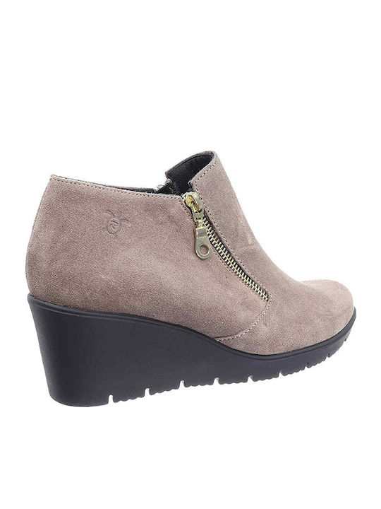 Wildleder Stiefeletten Damen Braun