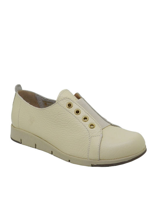 Γυναικεία Slip-On Δερμάτινα Ροζ
