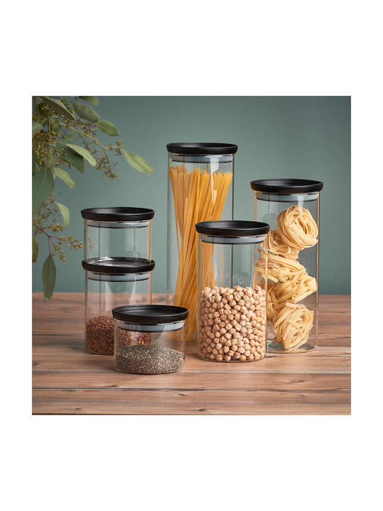 Zeller Vase General Use with Lid Plastic Black 650ml