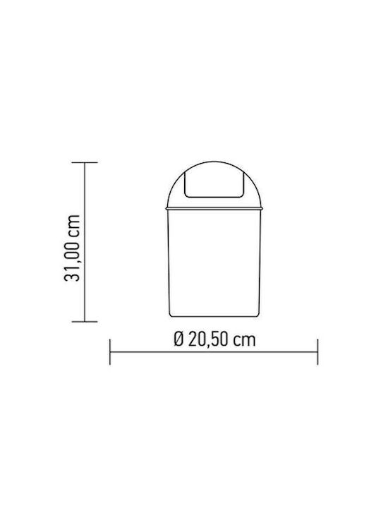 Cyclops Waste Bin Waste Plastic White 7lt 1pcs
