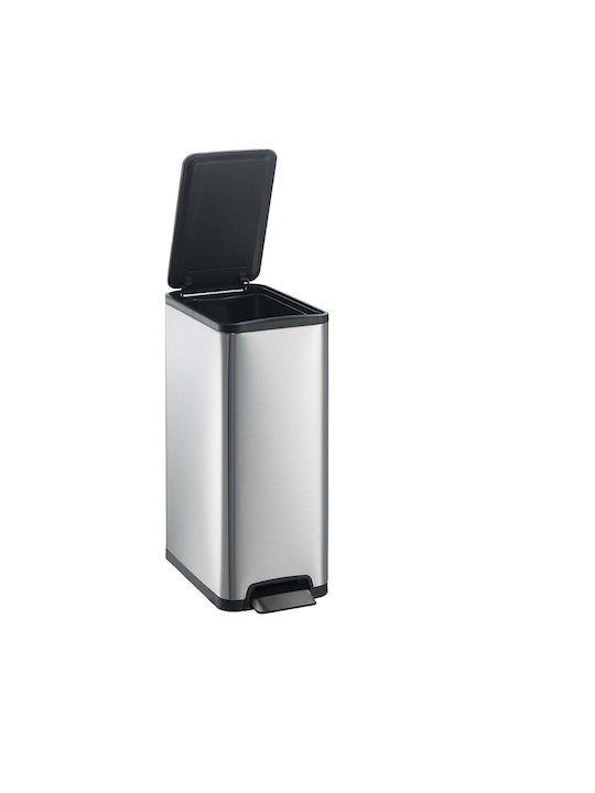 Eko Coș Eco Slim De Gunoi Din Oțel Inoxidabil Cu Pedală Argintiu Mat 45lt