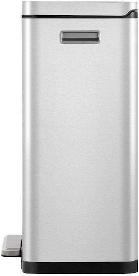 Eko Waste Bin X-Cube VB 936845 for Waste from Inox Steel with Pedal Silver Matte 45lt