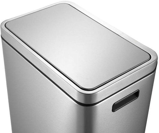 Eko Waste Bin X-Cube VB 936845 for Waste from Inox Steel with Pedal Silver Matte 45lt
