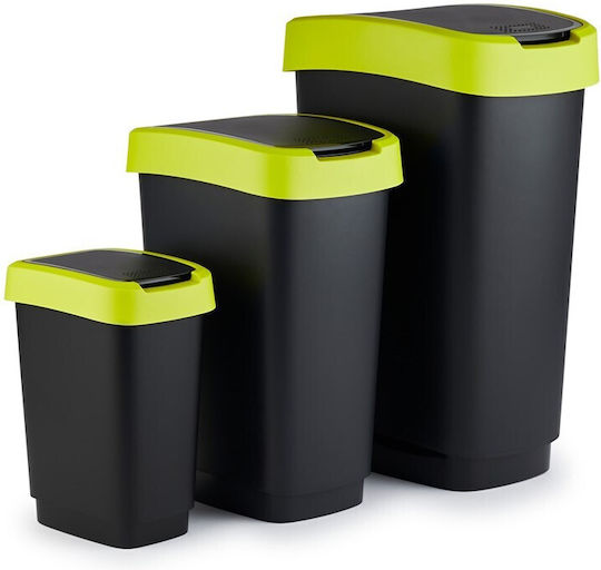 Abfalleimer Swing Rotho Twist 50l Schwarz-Limette