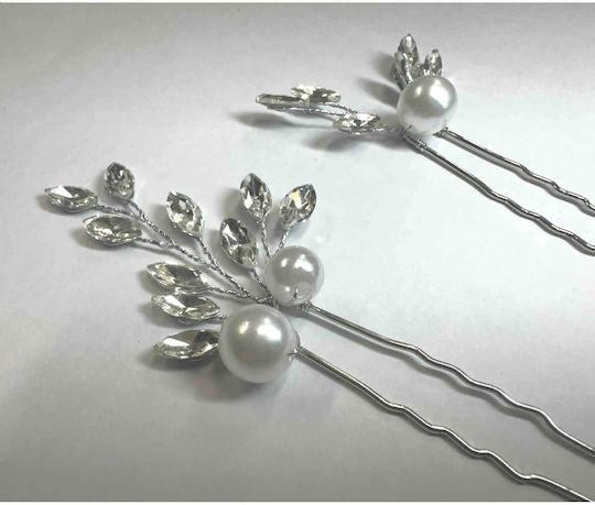 Hair Pins Pearls & Strass – Elegant Touch 2 Pieces