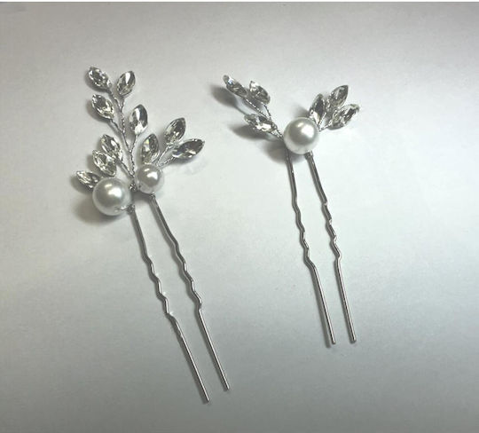 Hair Pins Pearls & Strass – Elegant Touch 2 Pieces