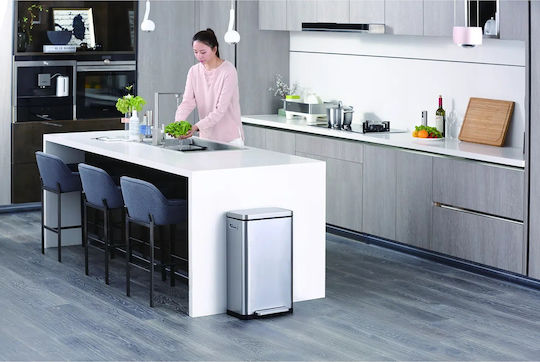 Eko Coș De Gunoi X-cube Kitchen Din Oțel Inoxidabil Cu Pedală Argintiu 30lt