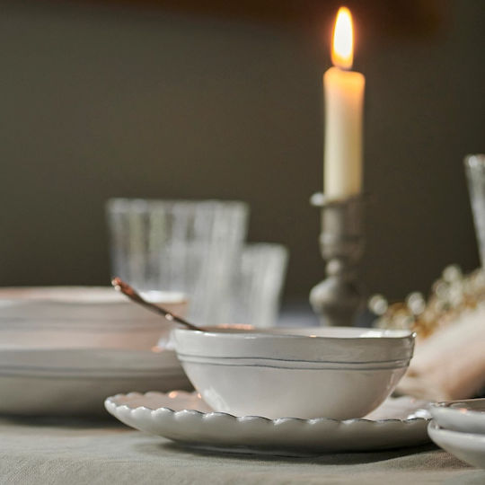 Laura Ashley Artisan Cereal Serving Bowl Round Ceramic White with Diameter 13cm