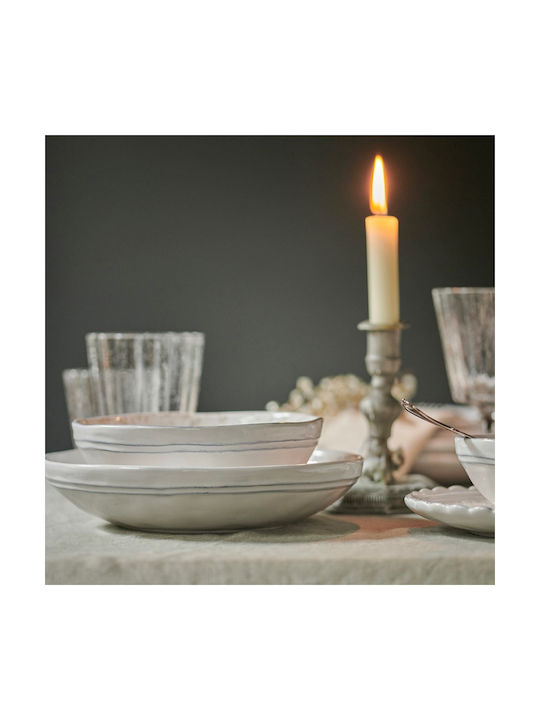 Laura Ashley Artisan Cereal Serving Bowl Round Ceramic White with Diameter 16cm