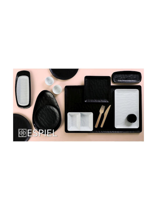 Espiel Wavy Matte Serving Bowl Square made of Melamine Black 13.5x13.5cm