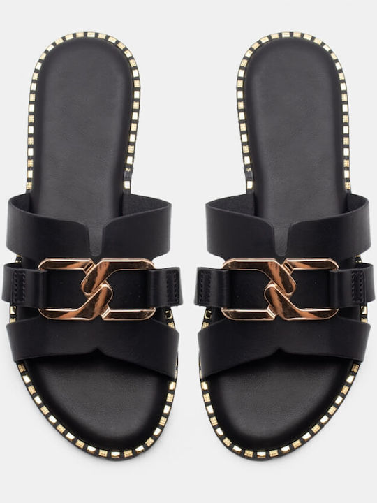Flache Sandalen für Damen in Schwarz Farbe