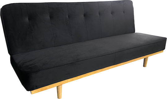 Celeste Three-Seater Couch Bed Black 193x85x88 cm