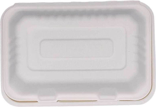 Biodegradable Sugarcane Disposable Plastic Tableware Rectangular Portion 1000ml 22.8x15.2x8.1 Lid 125pcs