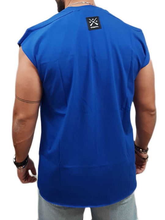 Vinyl Art Clothing Kurzarm T-Shirt Blau