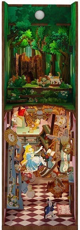 Държач за Книги Пъзел 3D Дървен Book Nook Alice In Wonderland
