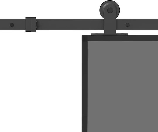 Vidaxl Schiebetürbeschlag-Set 102,5x205 cm Glas & Aluminium Schwarz