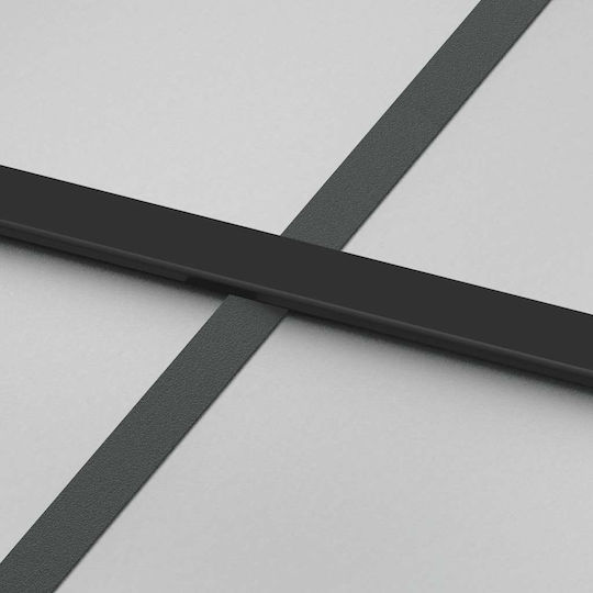Vidaxl Комплект за плъзгаща се врата 76x205 см стъкло и алуминий черен