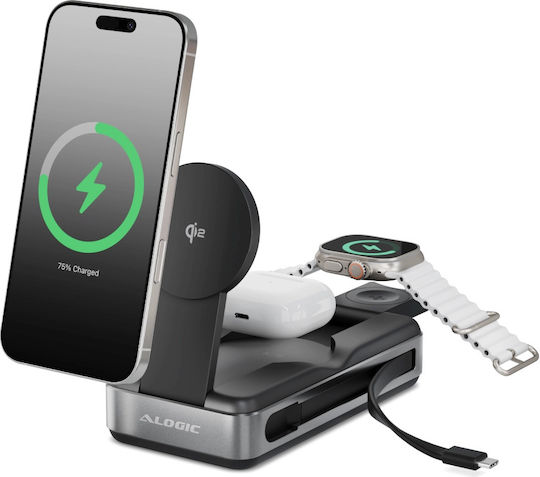 Alogic Roam Qi2 MagSafe Power Bank 21000mAh 100W with USB-C Port Power Delivery Black