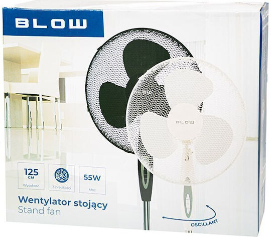 Blow Ανεμιστήρας Ορθοστάτης 55W Διαμέτρου 40cm Μαύρος