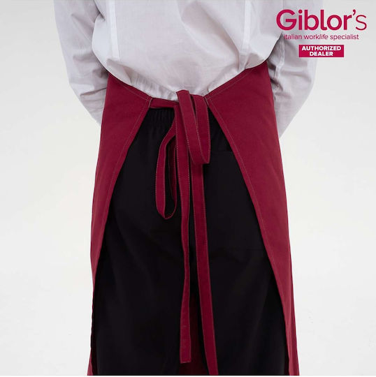 Giblor's Ποδιά Σερβιτόρου Ολόσωμη Μπορντό