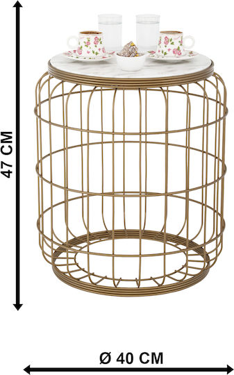 Masă Laterală Rotundă TBH-06 AB Din Lemn Oxidat L42xP42xÎ46cm