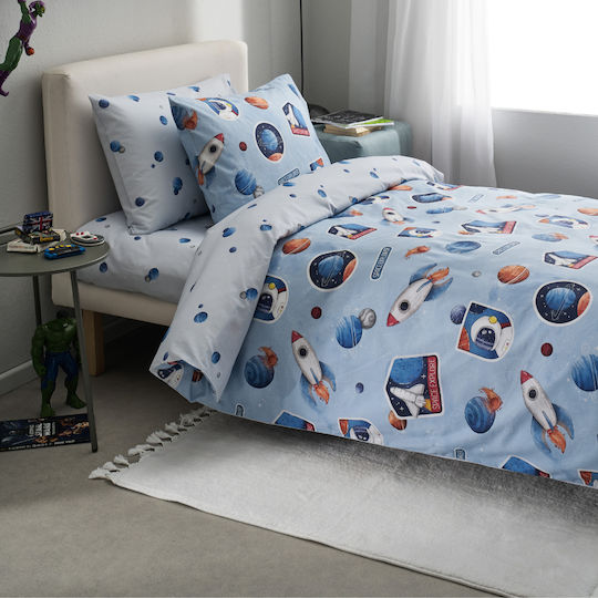 Vesta Home Κουβερλί Μονό Βαμβακερό Σιέλ 160x230cm