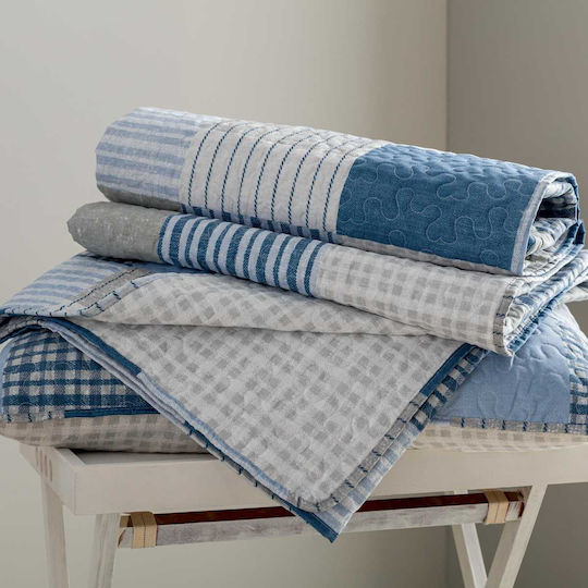 Vesta Home Κουβερλί Υπέρδιπλο Microfiber Μπλε 220x230cm