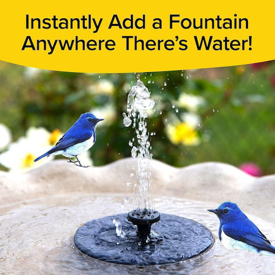 Solar Fountain Black Color 6 Spray Functions Fast Fountain Pocket Hose Solar-powered-instantly Adds a Water Feature Virtually Anywhere-5 Spray Modes-no Installation Batteries Required Bird Baths & More 6 in D x 2
