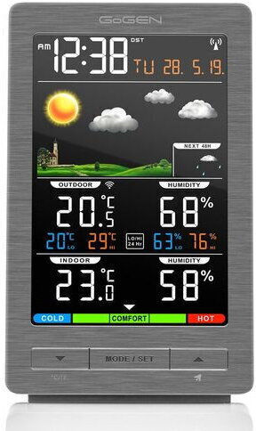 GoGEN Drahtlos Wetterstation Digital Tischplatte Gray