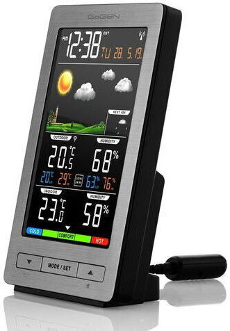 GoGEN Drahtlos Wetterstation Digital Tischplatte Gray