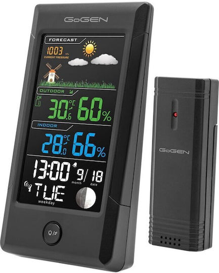 GoGEN Drahtlos Wetterstation Digital Tischplatte Schwarz