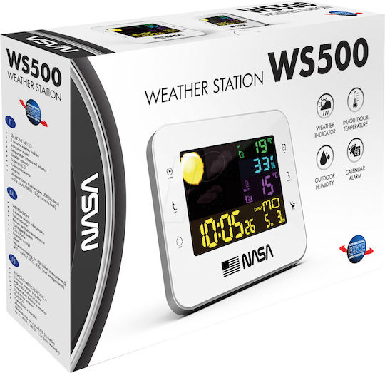 NASA SB6703 Ασύρματος Μετεωρολογικός Σταθμός Ψηφιακός Επιτραπέζιος Λευκός