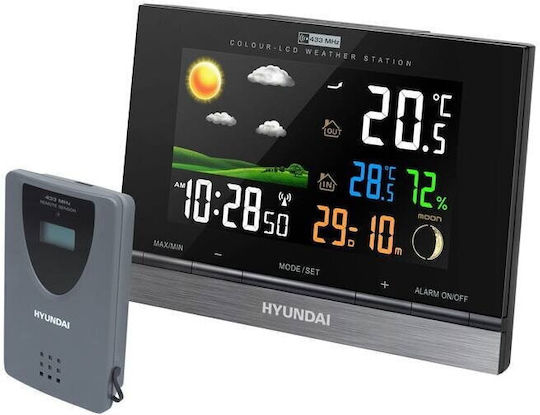 Hyundai WS2303 Wireless Stație meteorologică Digital De masă Negru