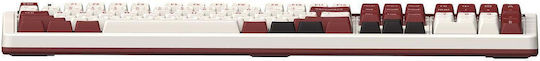8Bitdo Retro Fami Edition Kabelloses Gaming-Tastaturen Mechanisches Tastatur 75% mit Kailh Box Weiß Schaltern und RGB-Beleuchtung Englisch (US) Beige/Rot