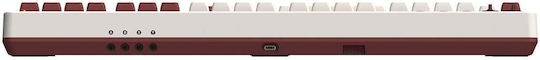 8Bitdo Retro Fami Edition Kabelloses Gaming-Tastaturen Mechanisches Tastatur 75% mit Kailh Box Weiß Schaltern und RGB-Beleuchtung Englisch (US) Beige/Rot