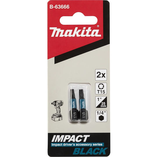 Biți pentru șurubelniță Makita Bit T15x25mm 2 bucăți