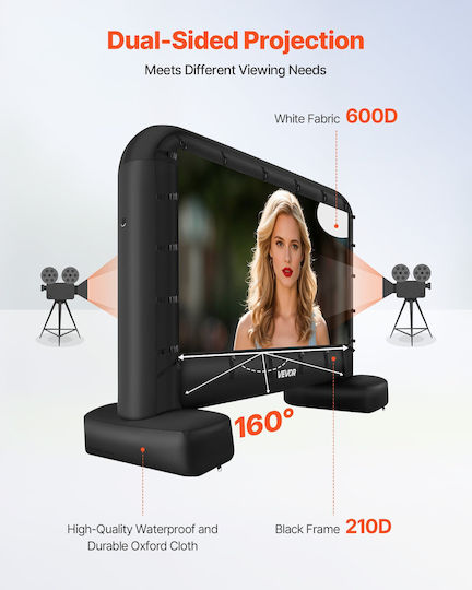 Vevor Οθόνη Προβολής Projector Δαπέδου με Λόγο Εικόνας 16:9