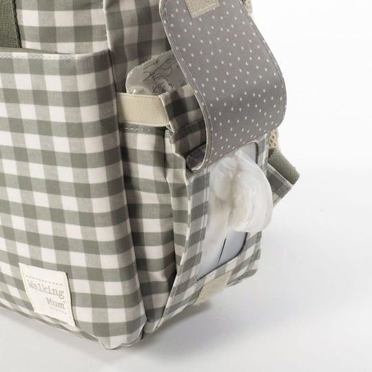 Walking Mum Backpack Diaper Bag Caetana Green 28x37x12cm