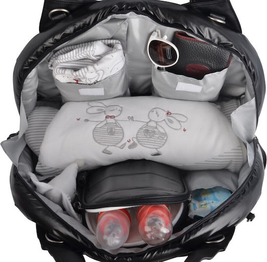 Baby on Board Wickeltasche-Wickeltasche Schulter/Hand Schwarz 45x16x28cm.