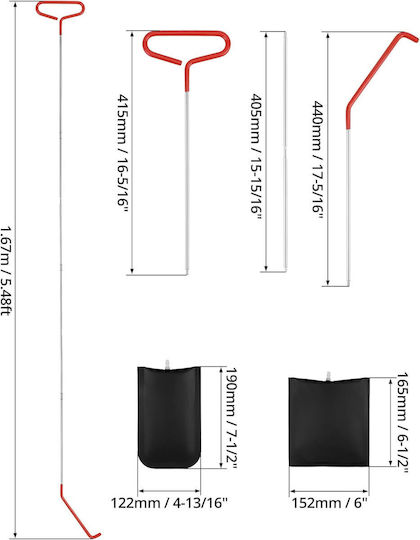 Kit De Deblocare Uși Mașină Cu 17 Piese Cuper Air Wedges Roduri Extensii Instrumente Profesionale Pentru Demontarea Interiorului Geantă De Depozitare Și Transport