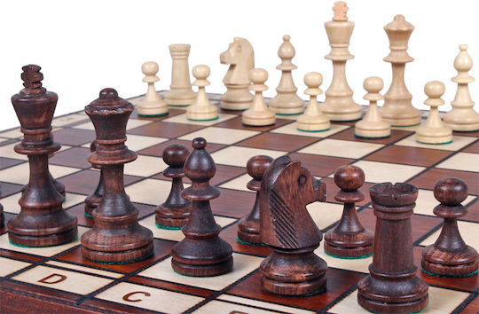 Wooden Tournament Chess Jupiter No 4 42x42cm Burned Weighted Metal