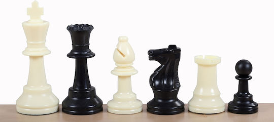 Heavy Chess Set Metal Weighted Plastic Pieces Dcp03h King 96 Mm + Foldable Cardboard Chessboard 55 Mm Squares