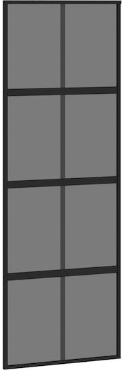 Vidaxl Sliding Door Hardware Set 76x205 Cm Glass & Aluminum