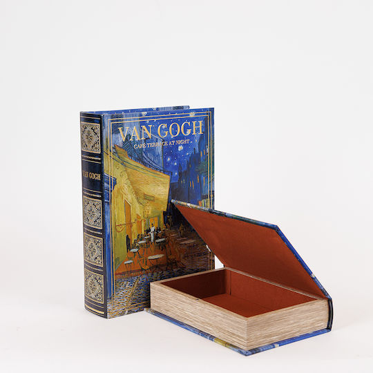 Estheti Home S/2 Decorative Boxes Van Gogh Wooden Blue 30x21x7cm 819-00285