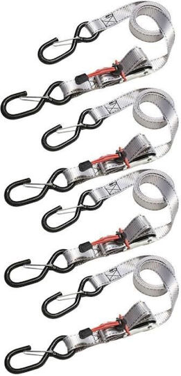 Set 4 Tension Straps Master Lock 3062eurdat Double S-hooks Ratchet Closure 4 X 1.80 M